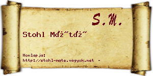 Stohl Máté névjegykártya