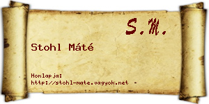 Stohl Máté névjegykártya